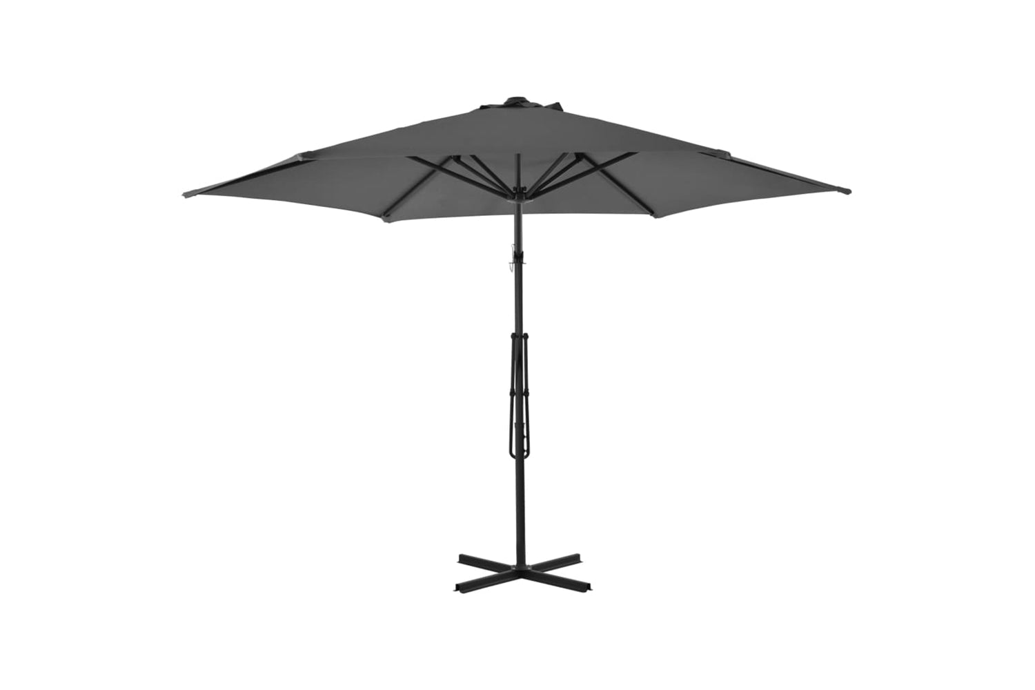 vidaXL 44887 Outdoor Parasol With Steel Pole 300cm Anthracite-3