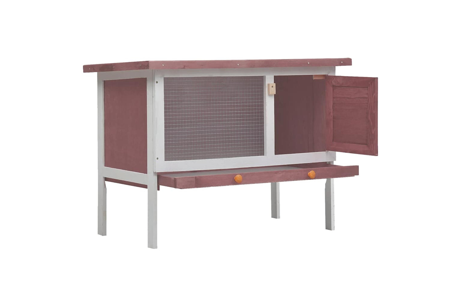Vidaxl 170829 Outdoor Rabbit Hutch 1 Layer Brown Wood-2