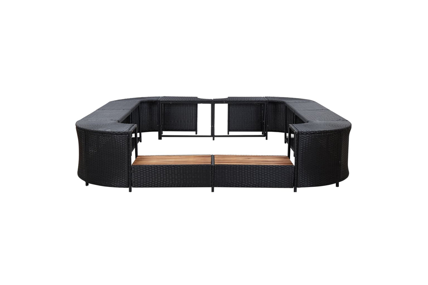 vidaXL 46073 Square Spa Surround Black 268 X 268 X 55cm Poly Rattan-2