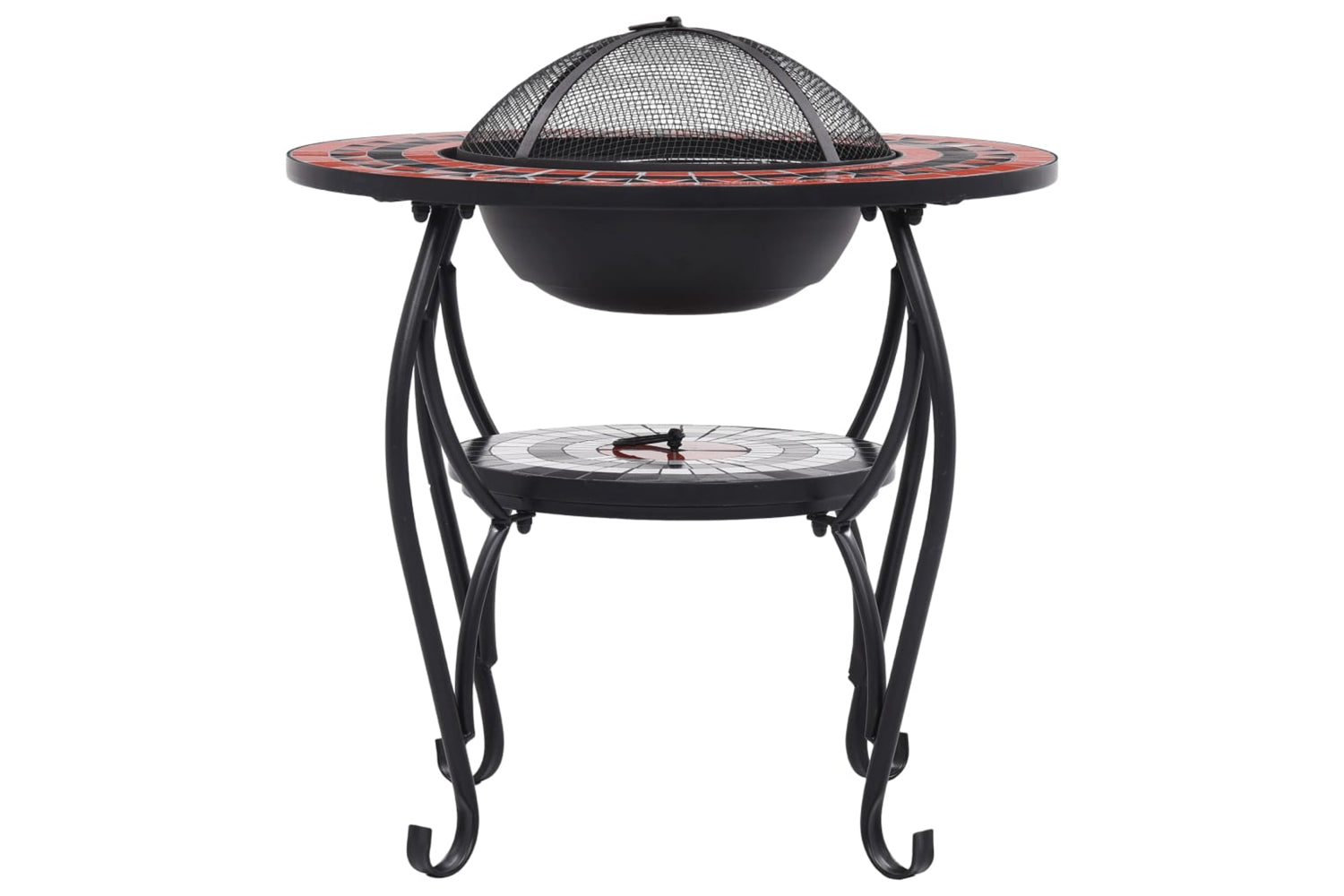 vidaXL 46726 Mosaic Fire Pit Table Terracotta And White 68cm Ceramic-3
