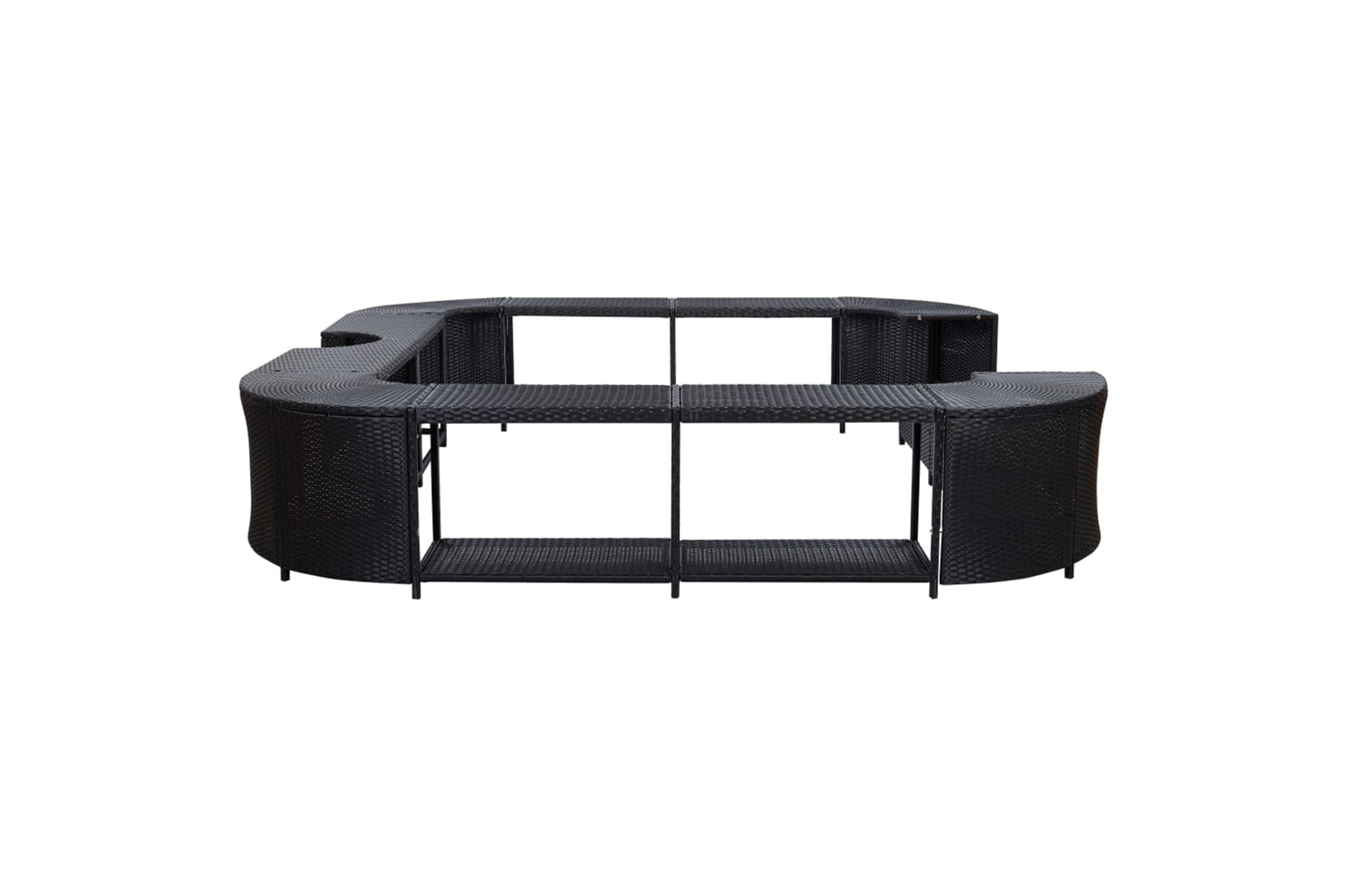 vidaXL 46073 Square Spa Surround Black 268 X 268 X 55cm Poly Rattan-4