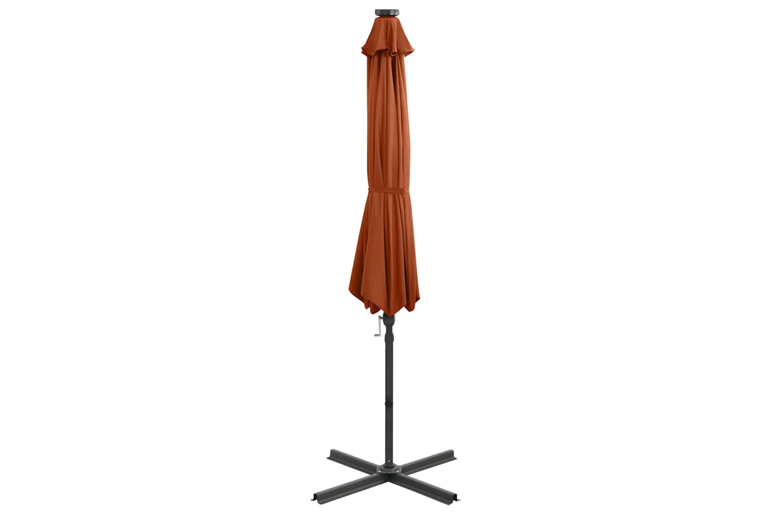 Vidaxl 312335 Cantilever Umbrella With Pole And Led Lights Terracotta 300 Cm-4