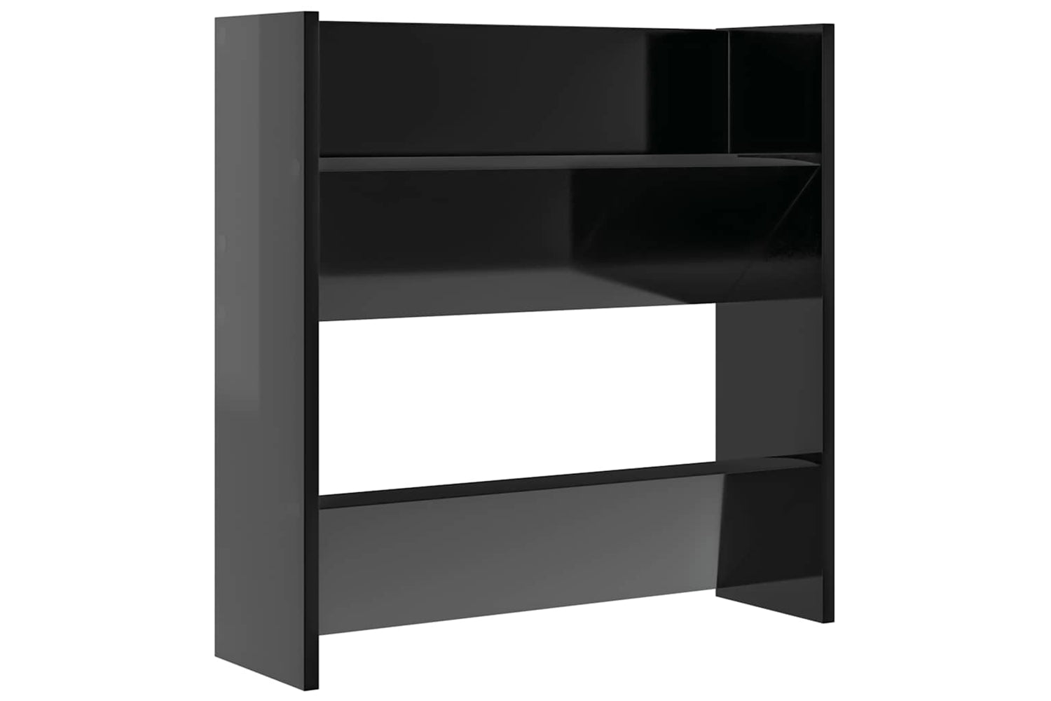 vidaXL 806737 Wall Shoe Cabinets 4 Pcs High Gloss Black 60x18x60cm Engineered Wood-4