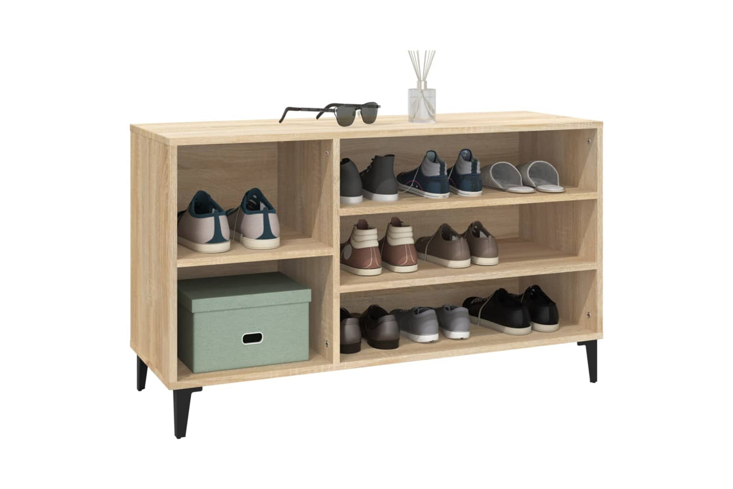 vidaXL 819751 Shoe Cabinet Sonoma Oak 102x36x60cm Engineered Wood-3