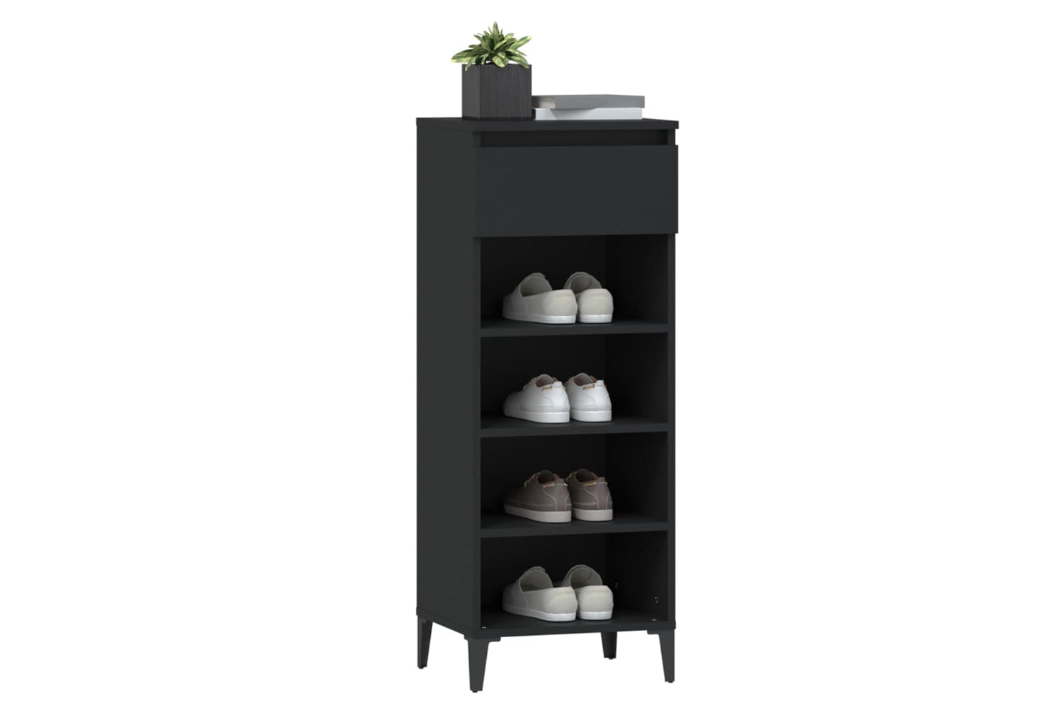 vidaXL 819781 Shoe Rack Black 40x36x105cm Engineered Wood-3