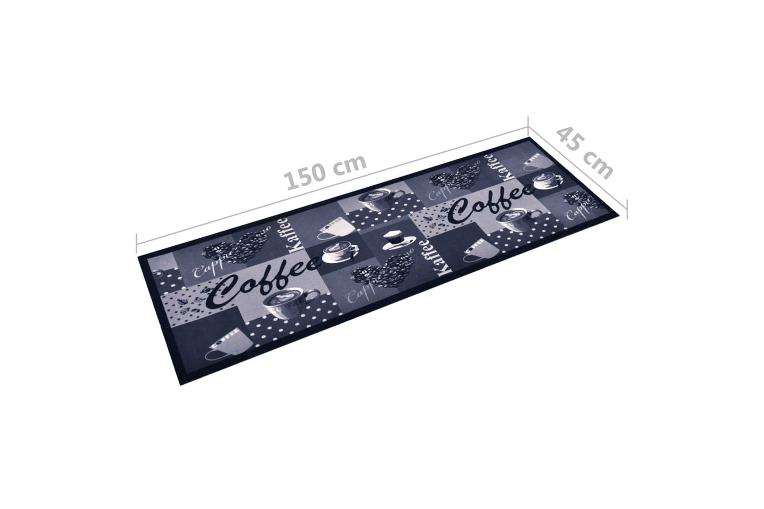 vidaXL 315967 Kitchen Carpet Washable Coffee Blue 45x150cm-5