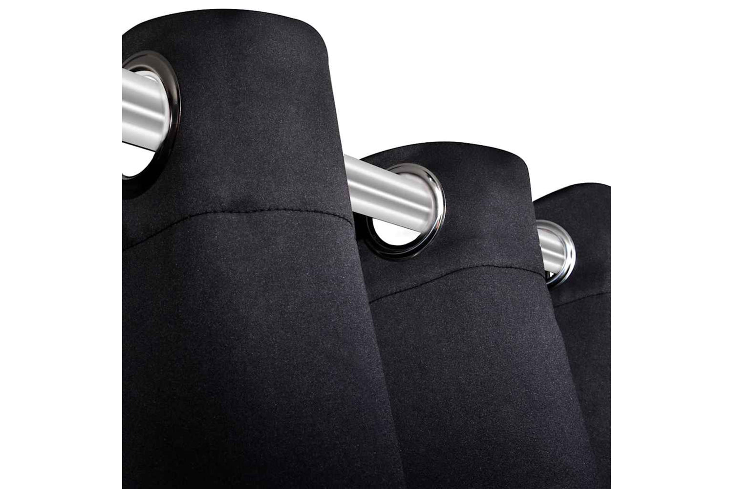 vidaXL 132199 Blackout Curtains 2 Pcs With Metal Eyelets 135x175cm Black-4