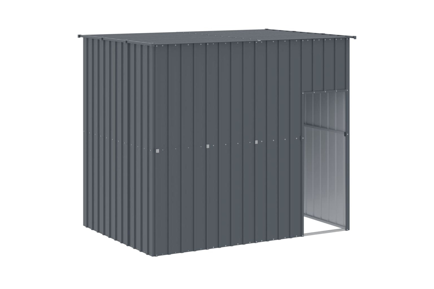 vidaXL 3189122 Dog House With Run Anthracite 214x865x181cm Galvanised Steel-5