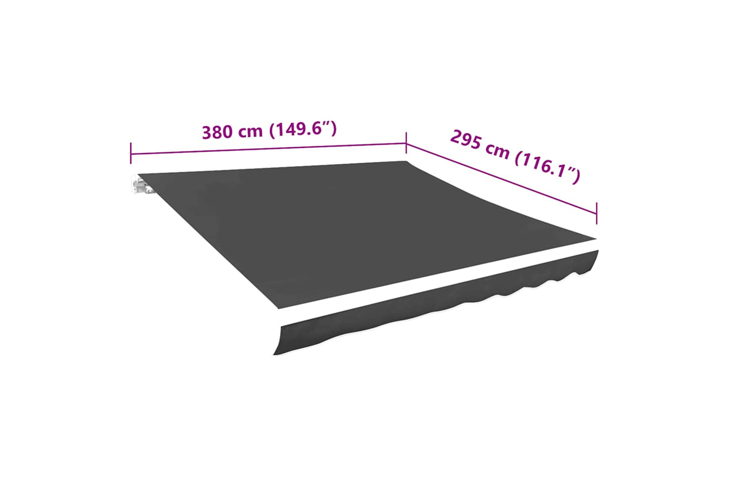 vidaXL 143710 Awning Top Sunshade Canvas Anthracite 400x300cm-5