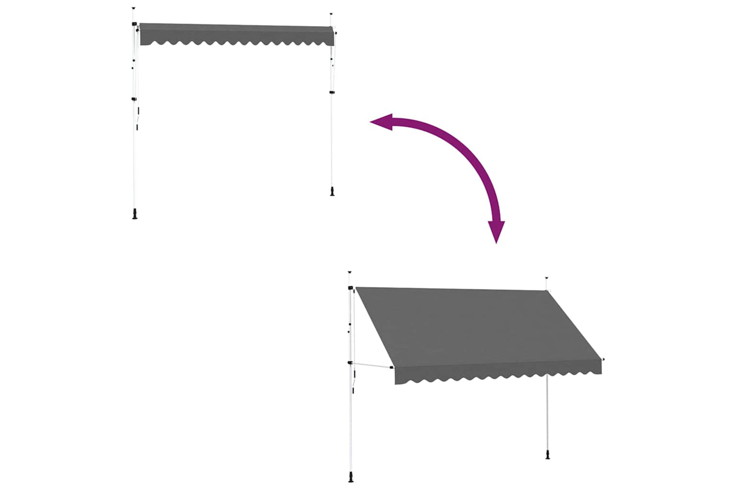 vidaXL 143691 Manual Retractable Awning 350cm Anthracite-5
