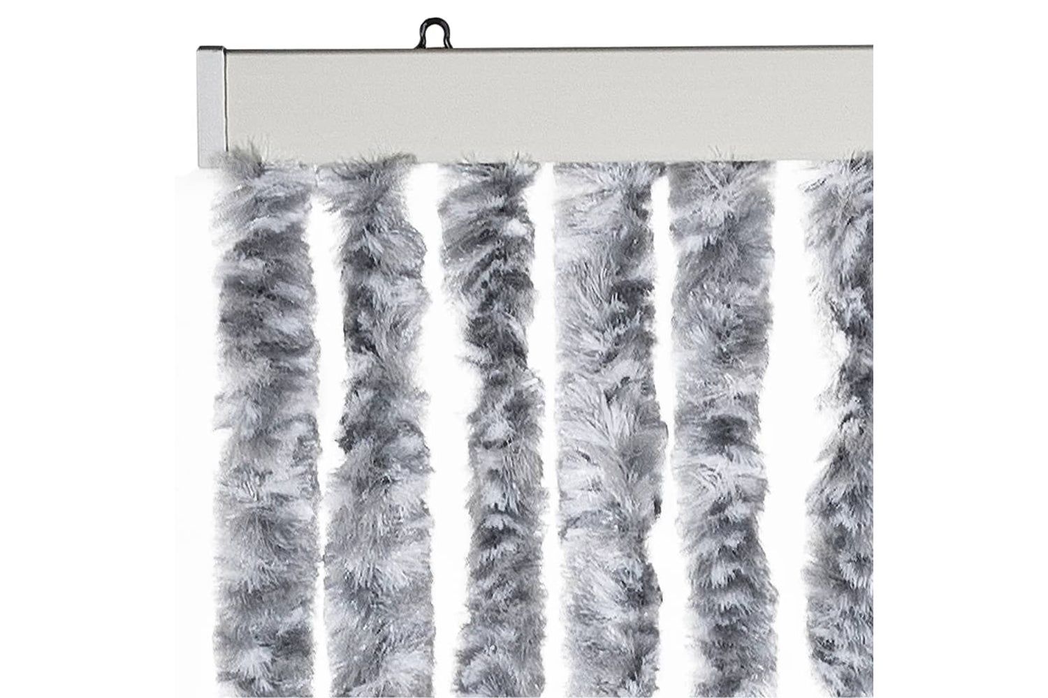 vidaXL Insect Curtain White And Grey 100x220cm Chenille-3