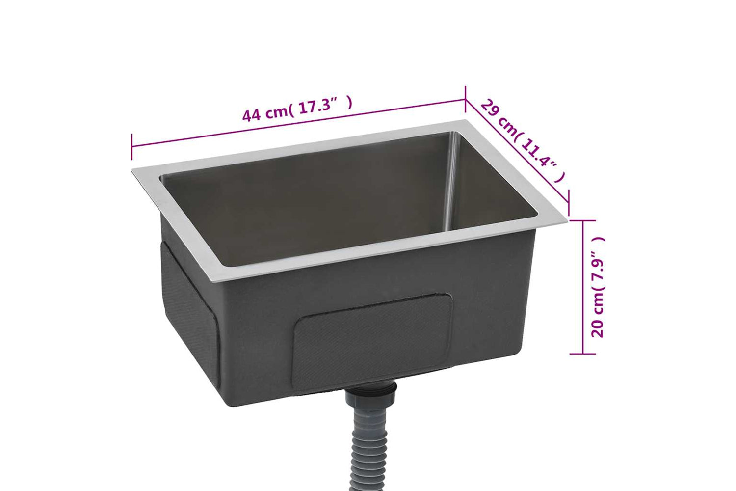 Vidaxl 145076 Handmade Kitchen Sink Stainless Steel-7