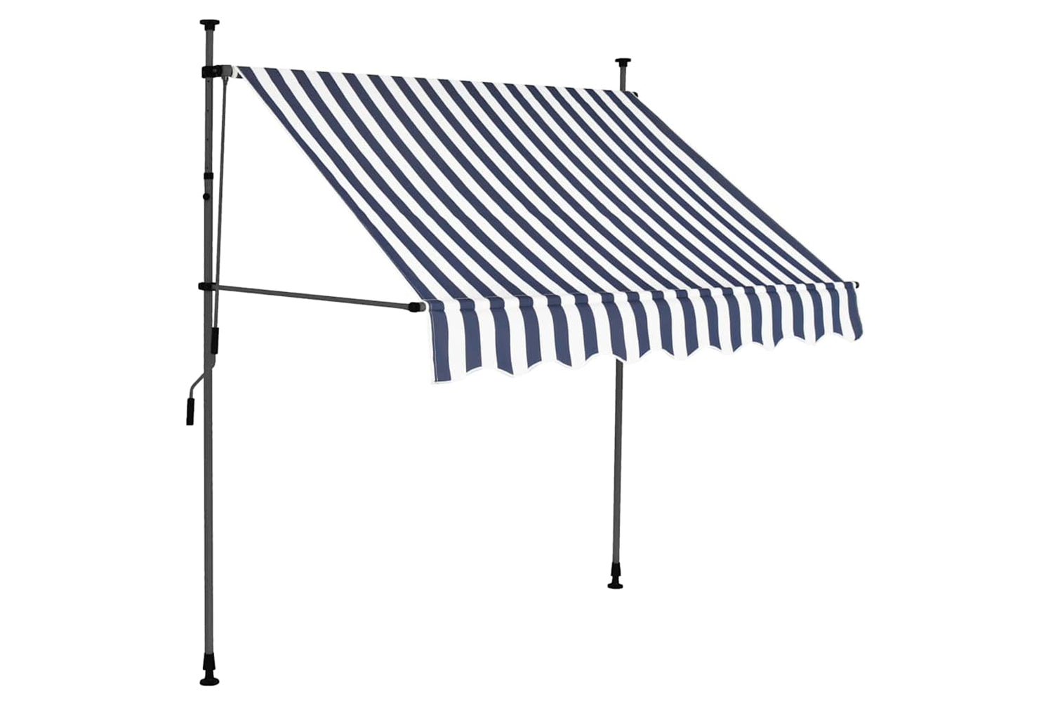 vidaXL 145843 Manual Retractable Awning With Led 200cm Blue And White-2