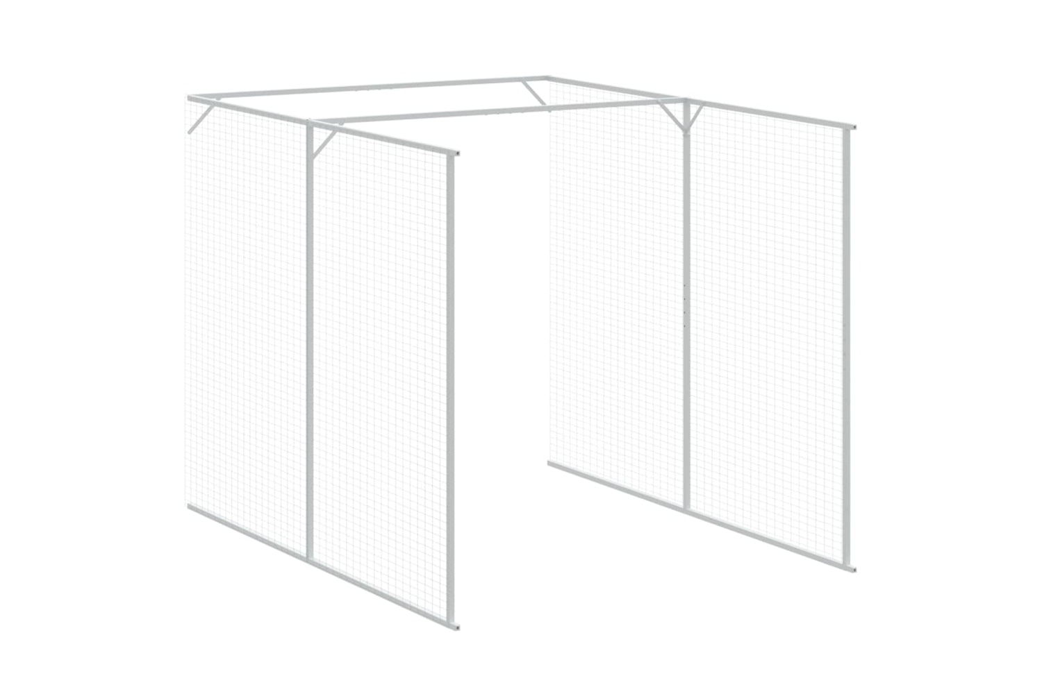 vidaXL 3189102 Dog House With Run Anthracite 165x1067x181cm Galvanised Steel-6