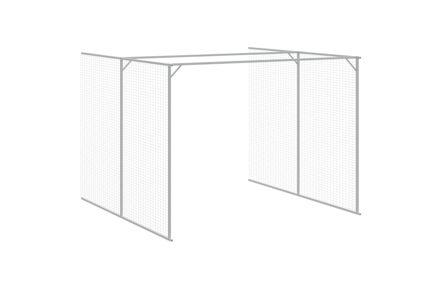 vidaXL 3189122 Dog House With Run Anthracite 214x865x181cm Galvanised Steel-6