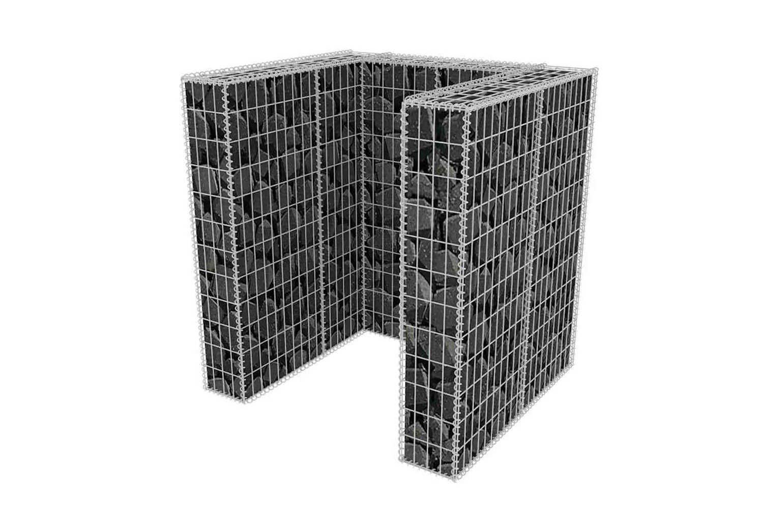 vidaXL 142558 Gabion Single Wheelie Bin Surround Steel 110x100x120cm-4