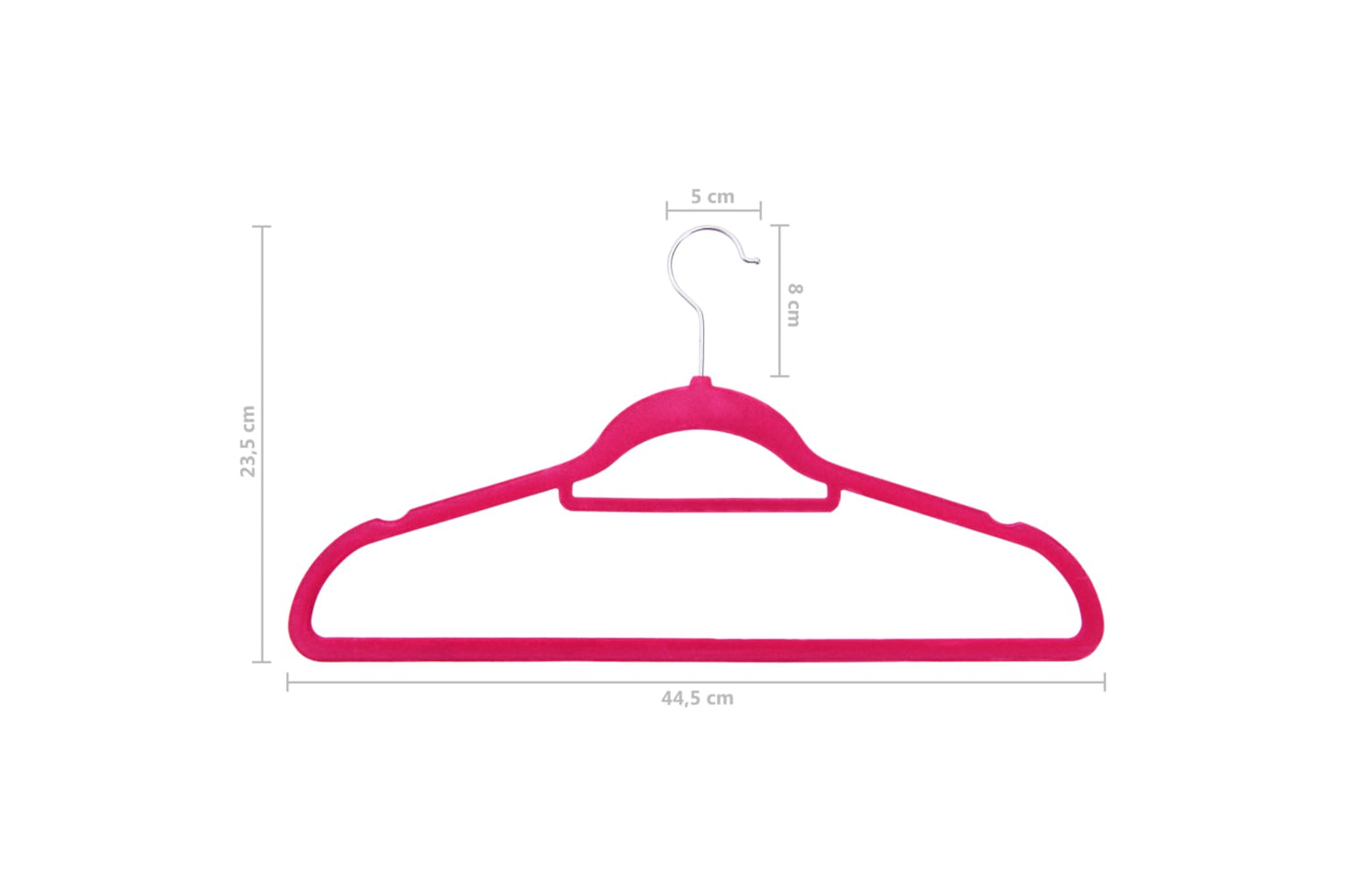 Vidaxl 289925 100 Pcs Clothes Hanger Set Anti-slip Pink Velvet-7
