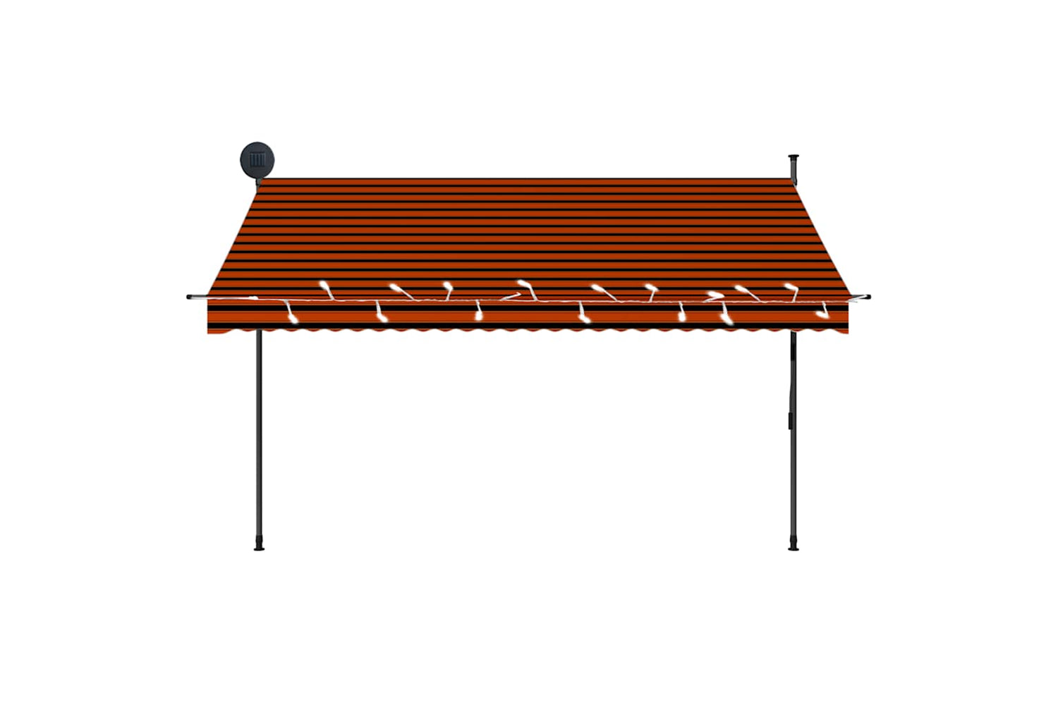 vidaXL 145880 Manual Retractable Awning With Led 300cm Orange And Brown-5