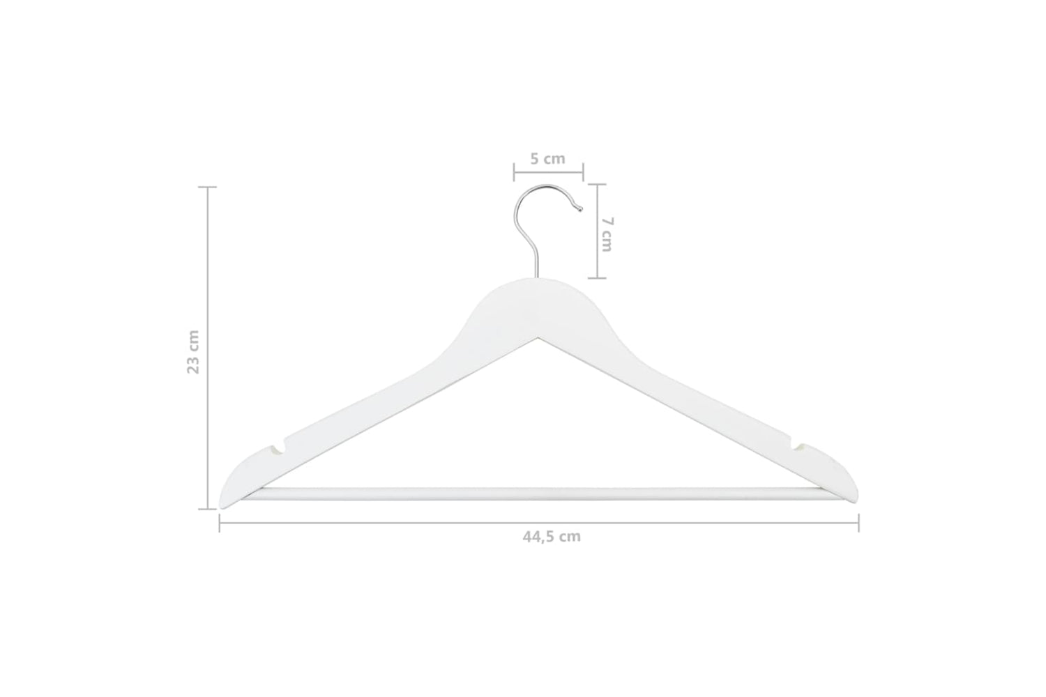 Vidaxl 289916 100 Pcs Clothes Hanger Set Non-slip White Hardwood-7