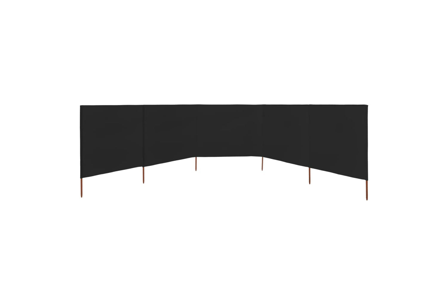 vidaXL 47164 5-panel Wind Screen Fabric 600x120cm Black-3