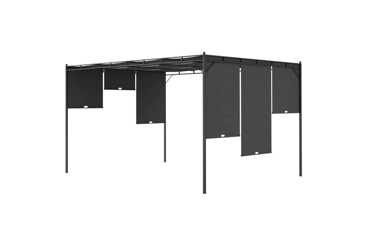 Vidaxl 47996 Garden Gazebo With Side Curtain 4x3x2.25 M Anthracite-5