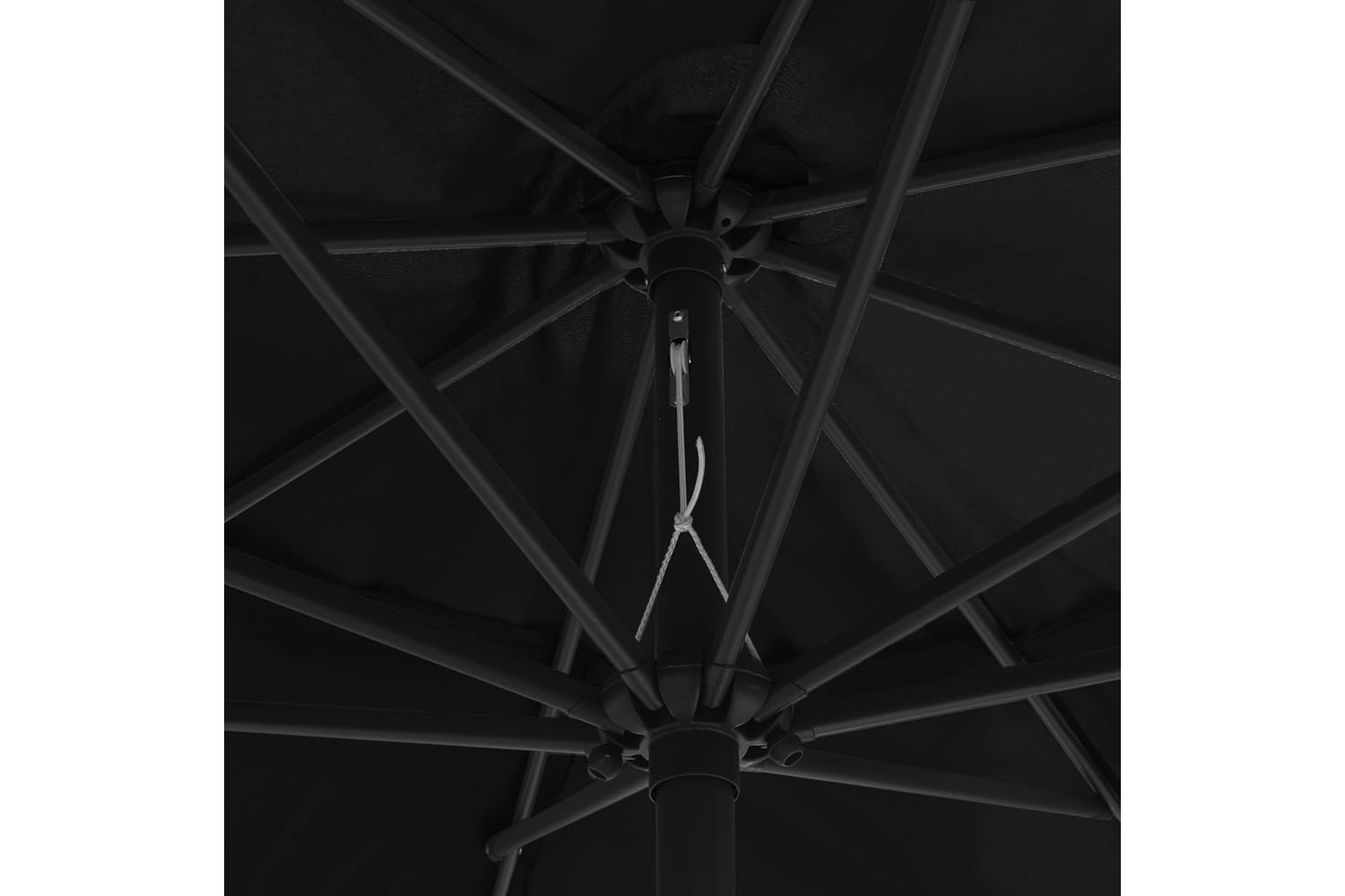 vidaXL Outdoor Parasol With Metal Pole 390cm Black-5
