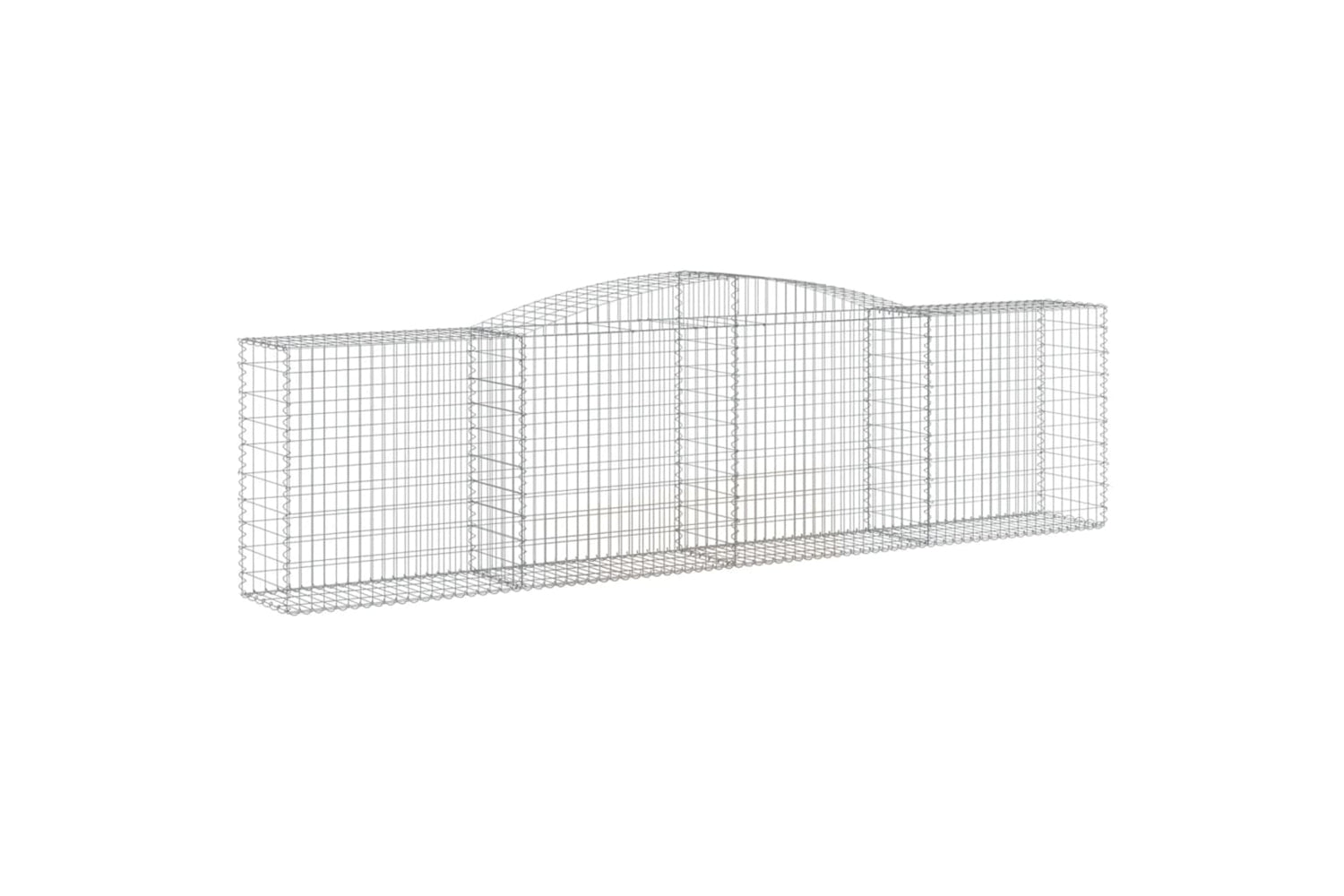vidaXL 3146996 Arched Gabion Baskets 2 Pcs 400x50x100/120cm Galvanised Iron-2