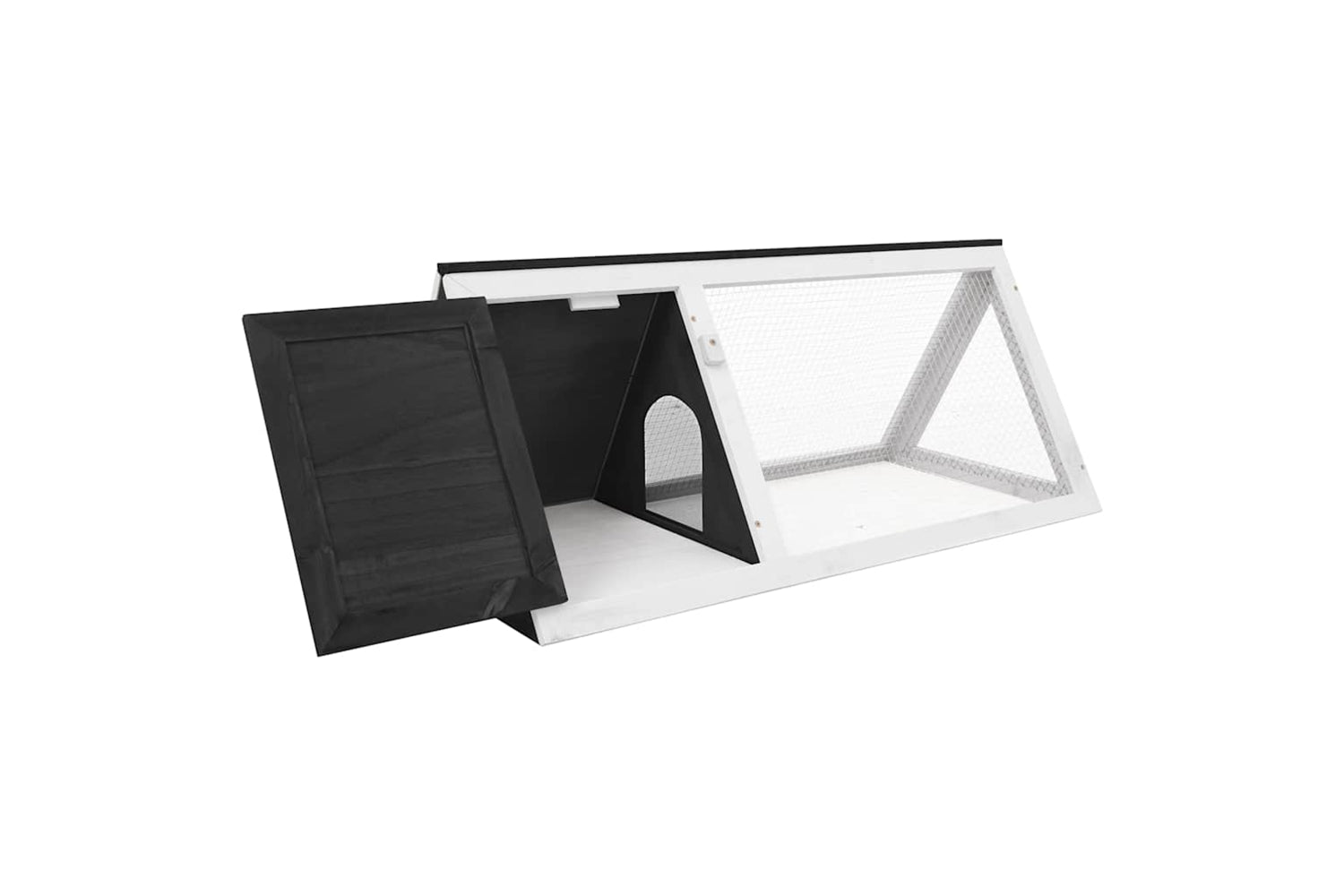 Vidaxl 170852 Animal Rabbit Cage Grey Wood-3