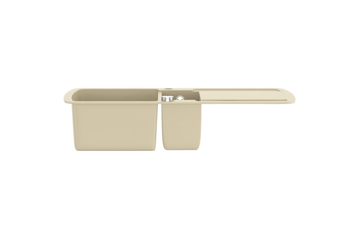 Vidaxl Granite Kitchen Sink Double Basins Beige-3