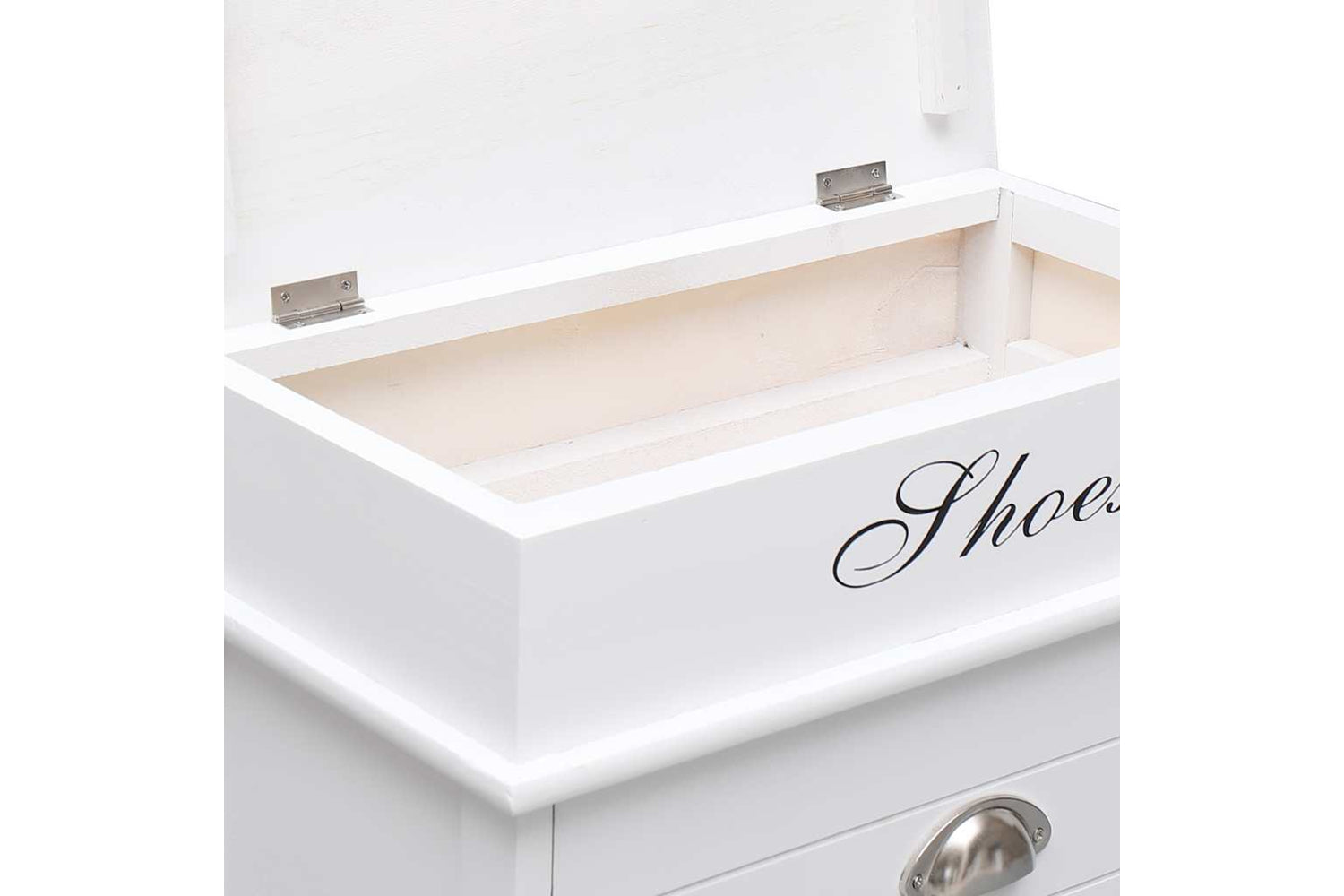 vidaXL 284083 Shoe Cabinet White 50x28x58cm Paulownia Wood-6