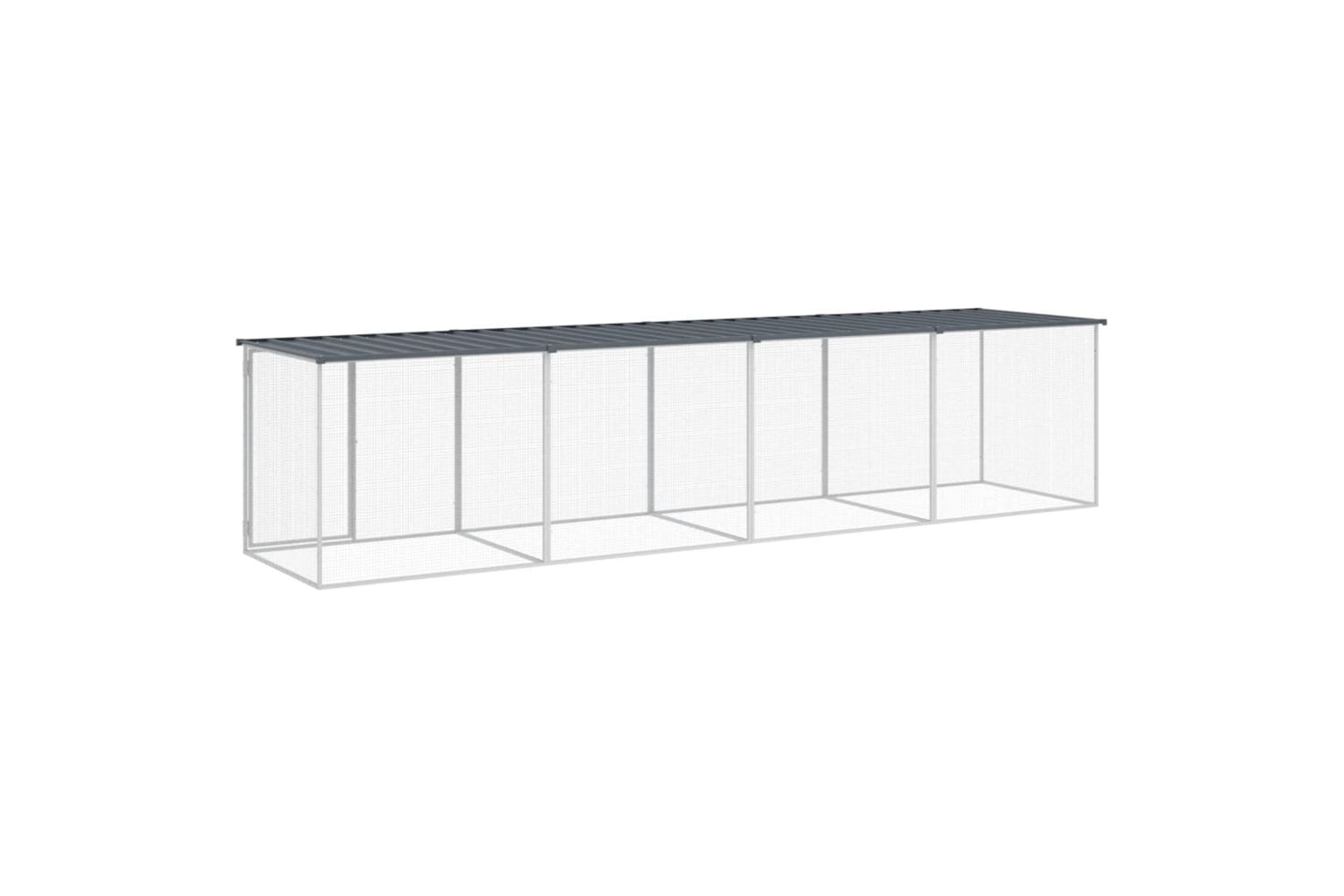 vidaXL 3189050 Chicken Cage With Roof Anthracite 403x98x90cm Galvanised Steel-4