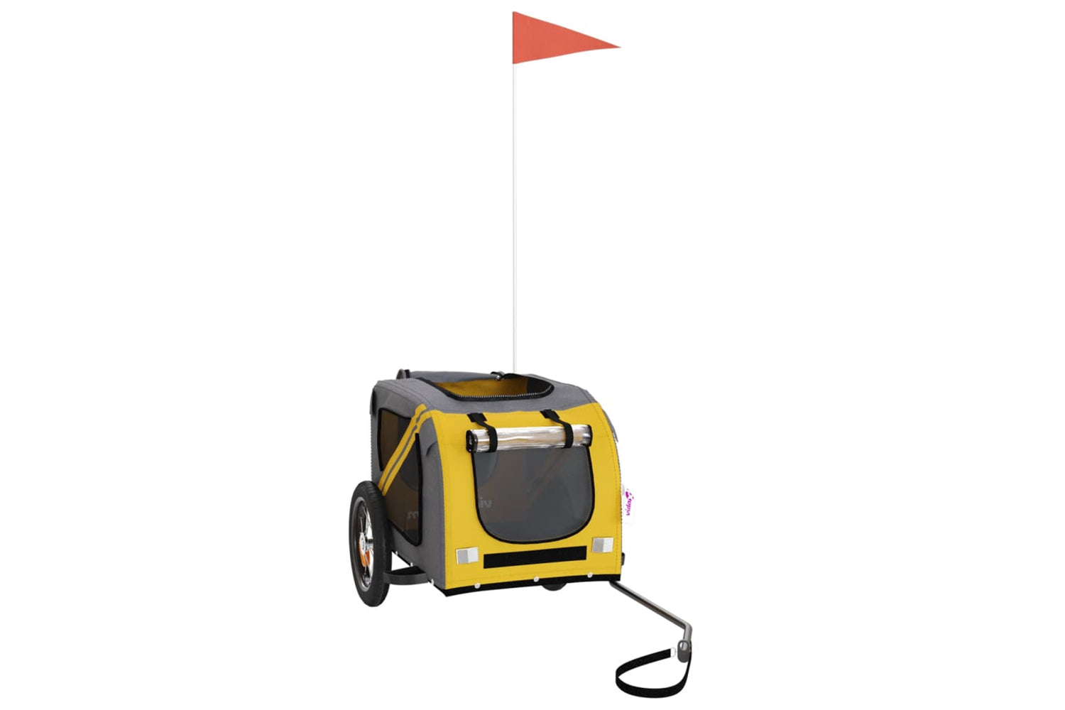 Vidaxl 93868 Pet Bike Trailer Yellow And Grey Oxford Fabric And Iron-2