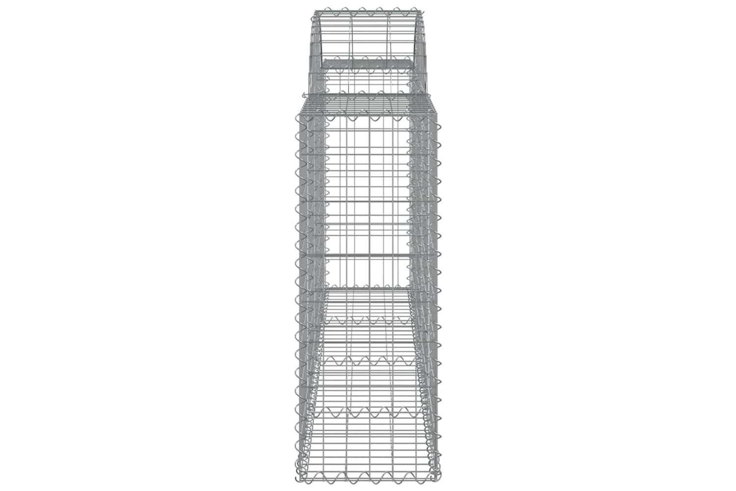 vidaXL 3146096 Arched Gabion Baskets 9 Pcs 200x30x80/100cm Galvanised Iron-4
