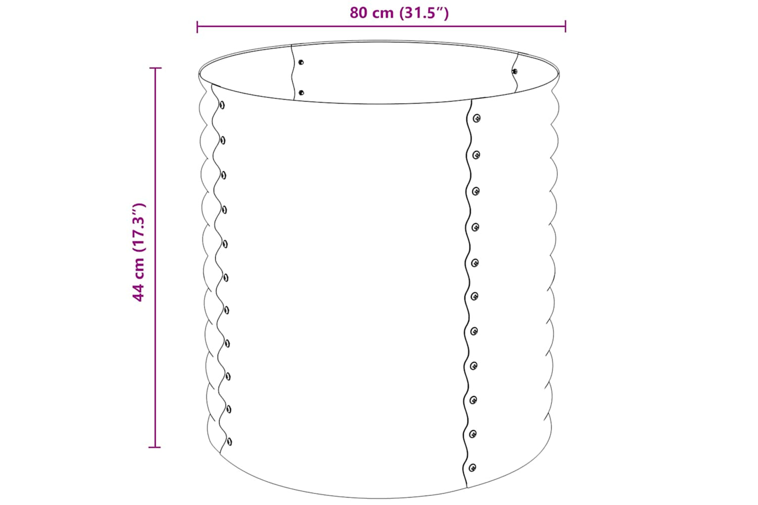 vidaXL 45515 Garden Raised Bed 80x80x81cm Galvanised Steel Silver-7