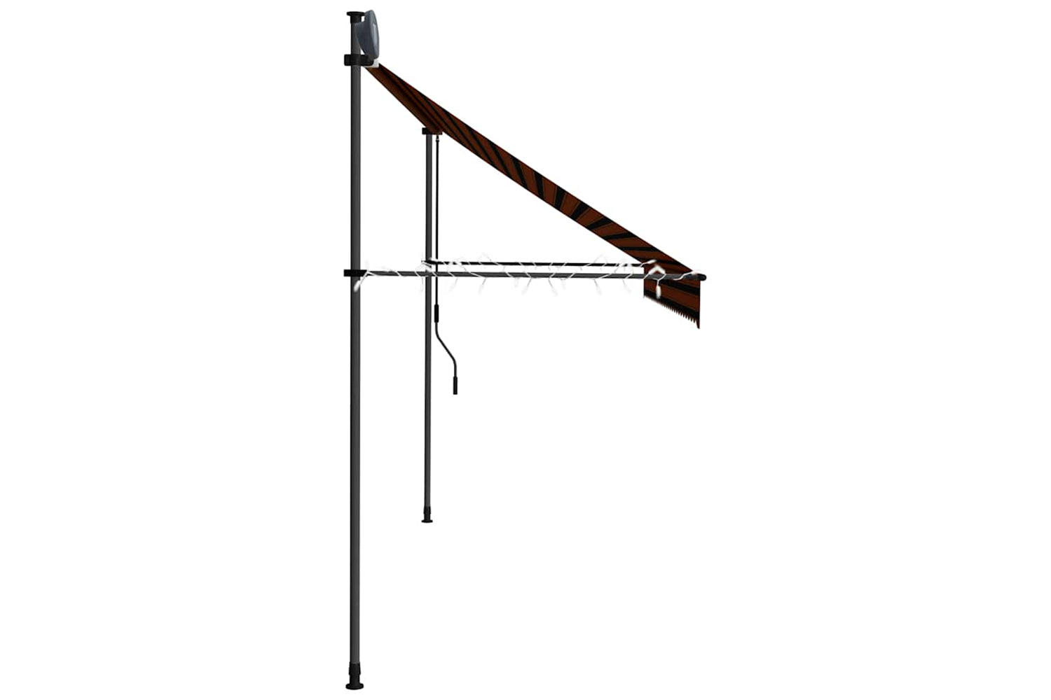 vidaXL 145880 Manual Retractable Awning With Led 300cm Orange And Brown-6