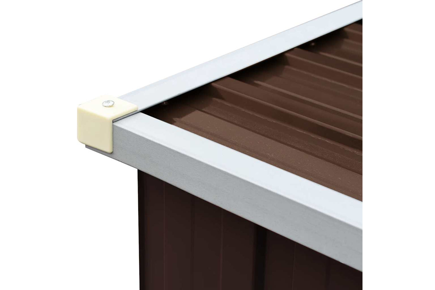 vidaXL 47084 Garden Log Storage Shed Galvanised Steel 330x84x152cm Brown-8