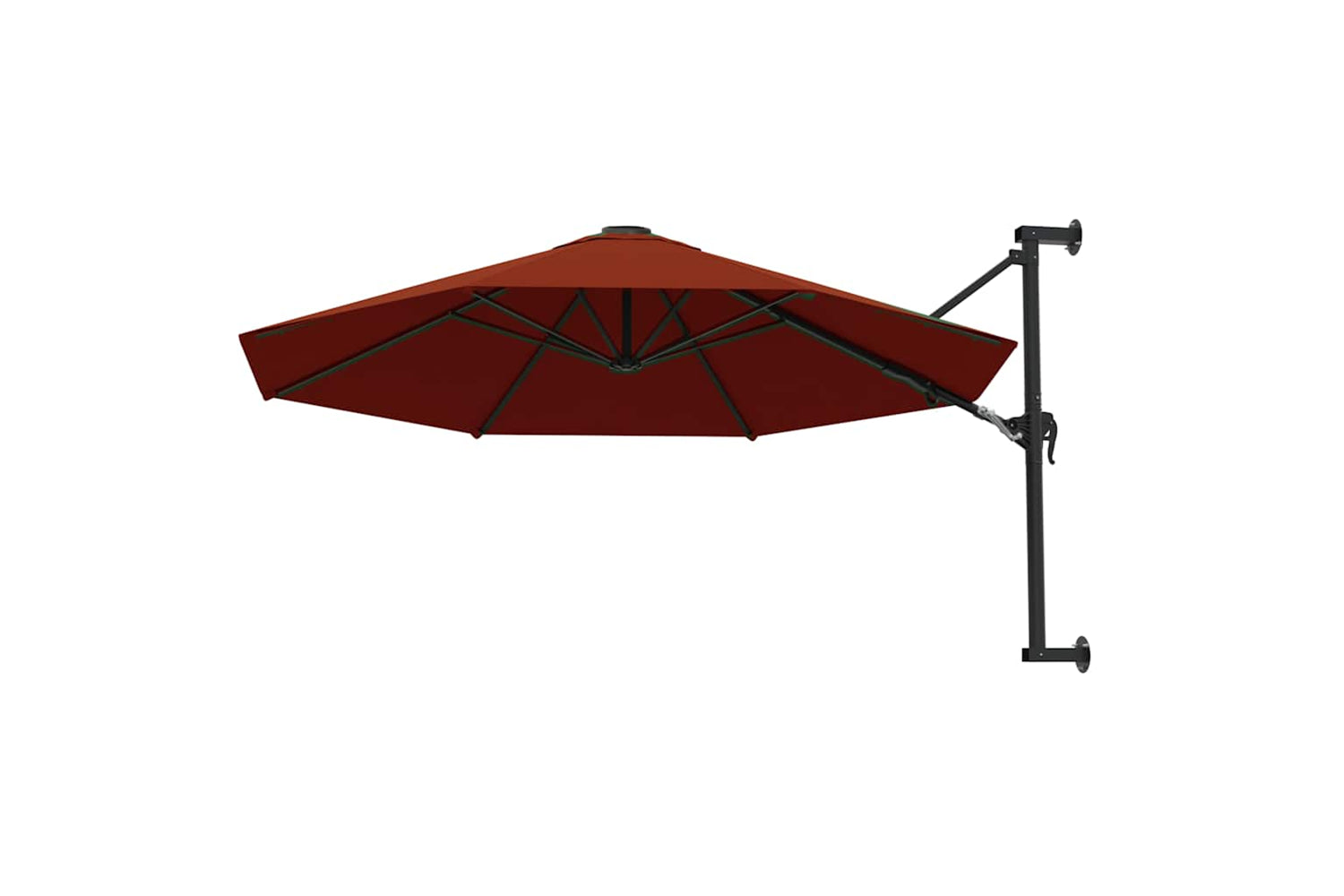 vidaXL Wall-mounted Parasol With Metal Pole 300cm Terracotta-3