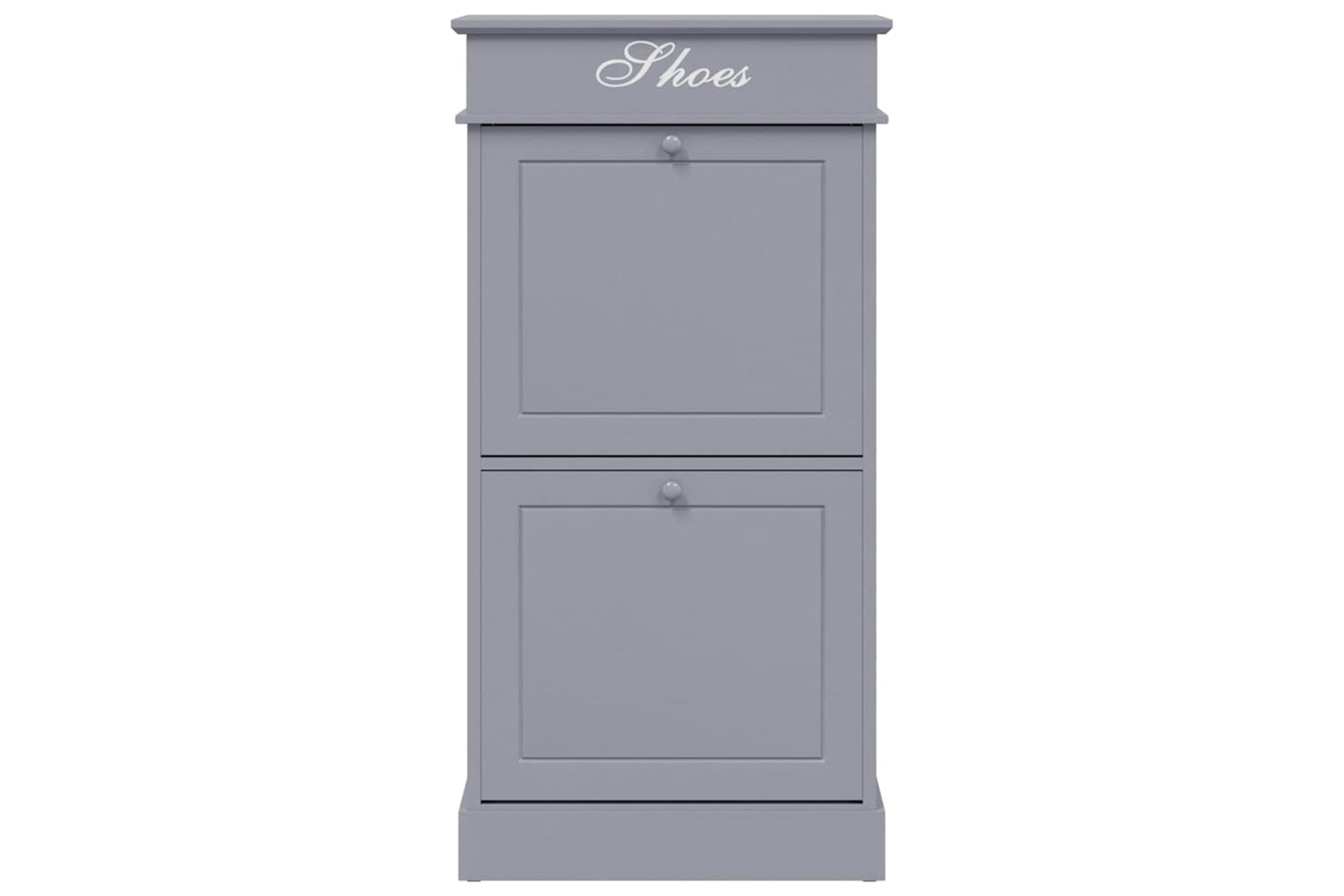 vidaXL 284090 Shoe Cabinet Grey 50x28x98cm Paulownia Wood-3