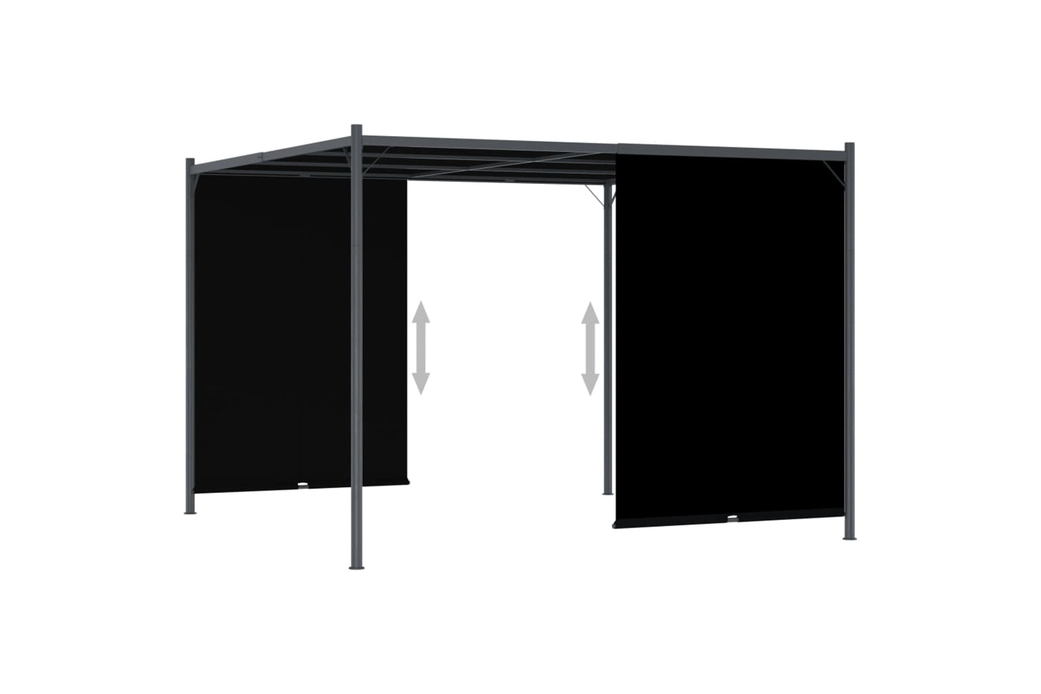 Vidaxl 49324 Garden Pergola With Retractable Roof 3x3 M Anthracite-3