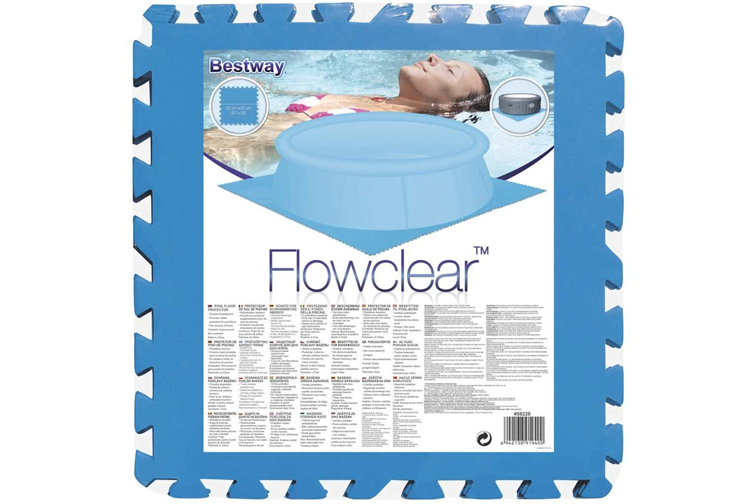 Bestway 91256 Pool Floor Protectors 8 Pcs Blue 58220-5