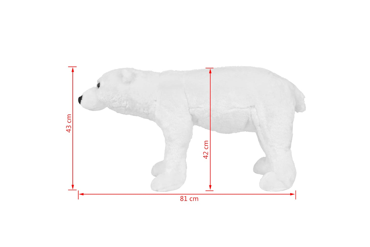 vidaXL 91337 Standing Plush Toy Polar Bear White Xxl-4