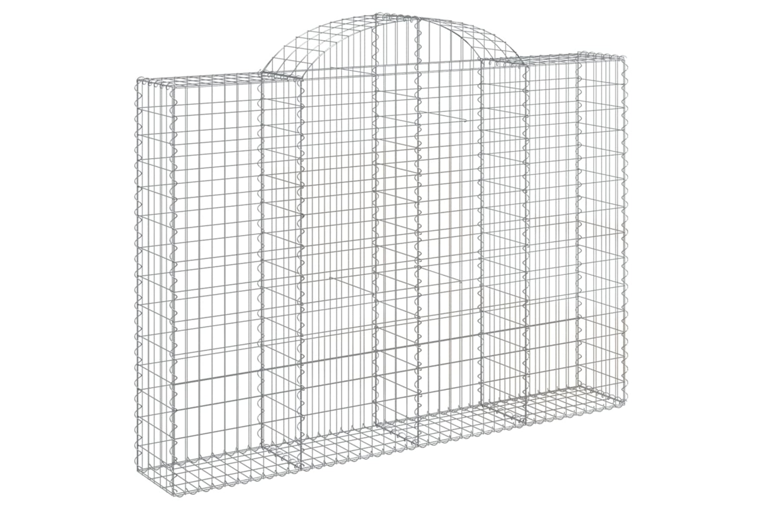 vidaXL 3146155 Arched Gabion Baskets 5 Pcs 200x30x140/160cm Galvanised Iron-2