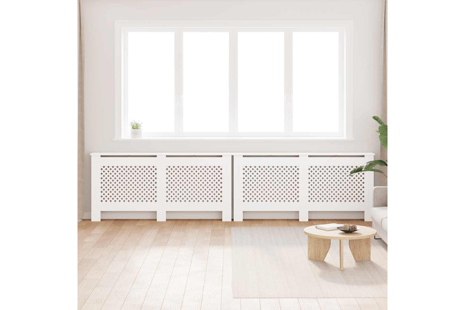 vidaXL 3051379 Radiator Covers 2 Pcs White 172x19x81.5cm Mdf-2