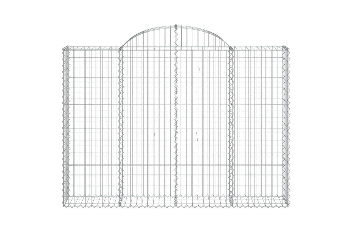 vidaXL 3146154 Arched Gabion Baskets 4 Pcs 200x30x140/160cm Galvanised Iron-3
