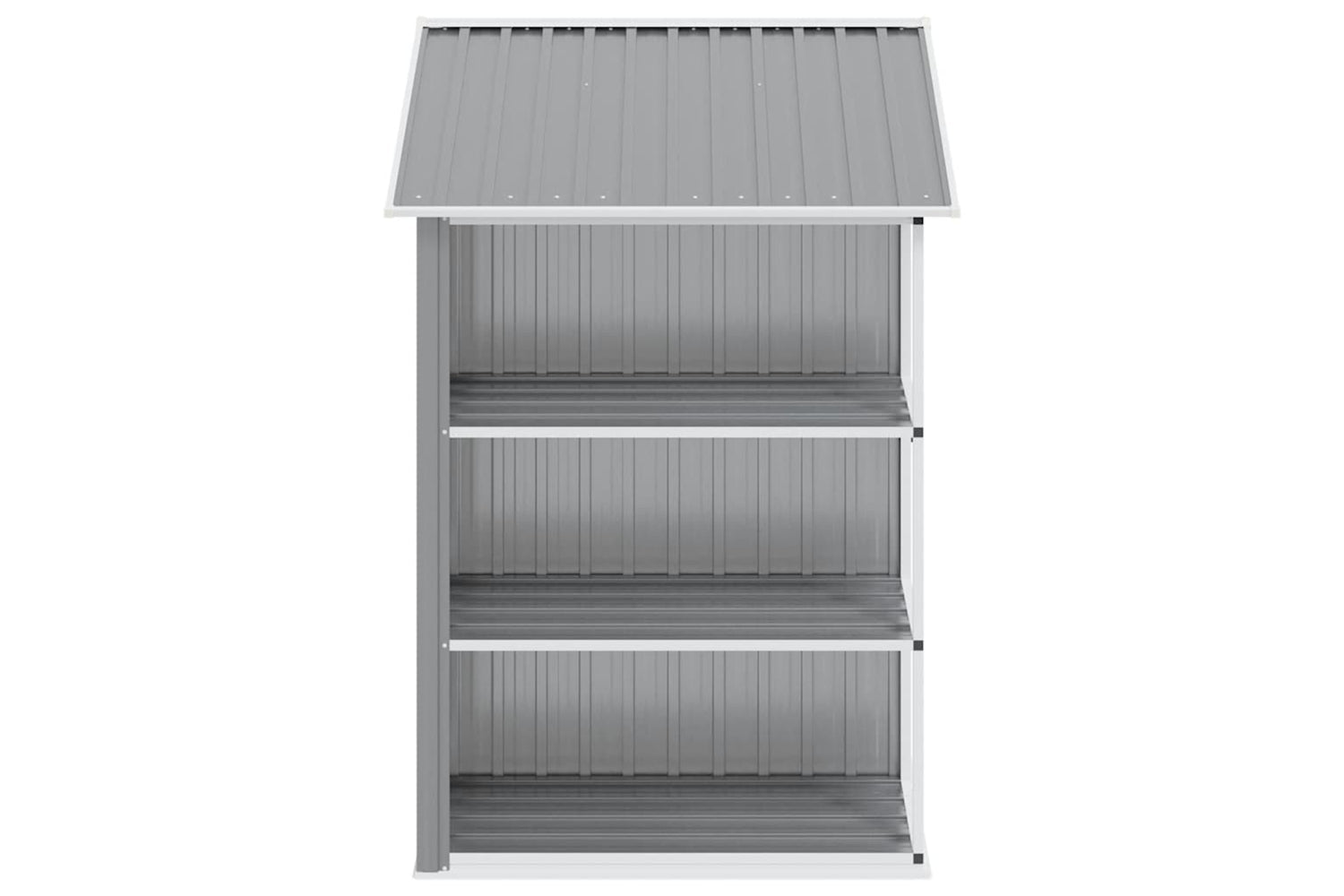 vidaXL 47103 Garden Shed With Rack Grey 205x130x183cm Iron-4