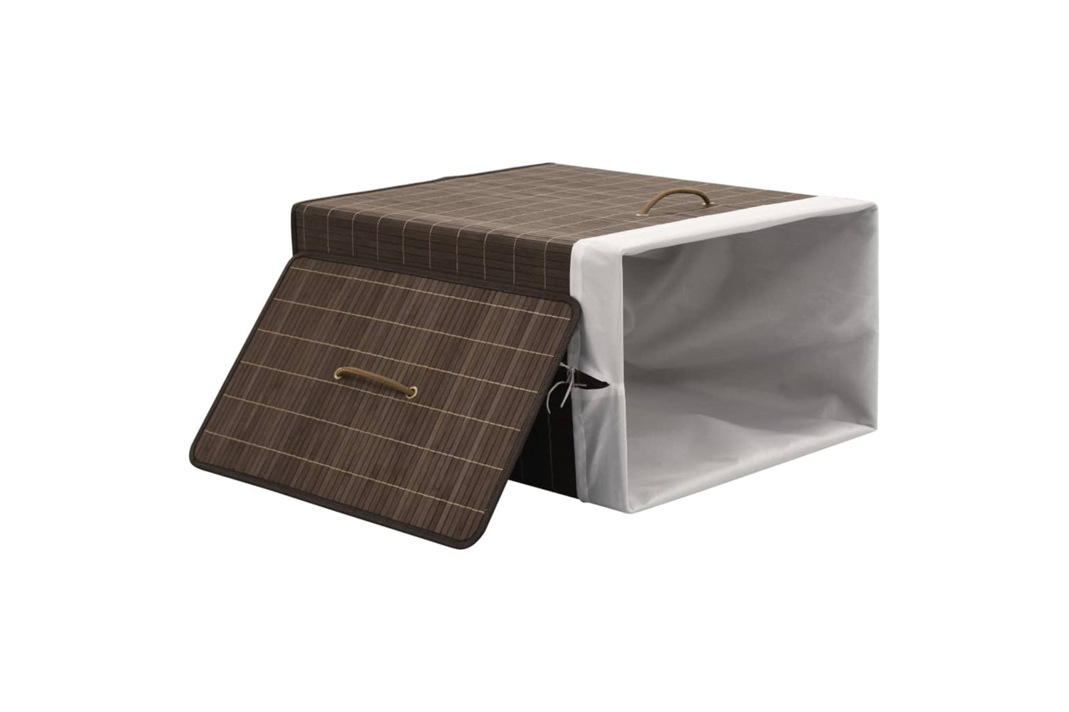 Vidaxl 245582 Bamboo Laundry Bin Rectangular Dark Brown-3