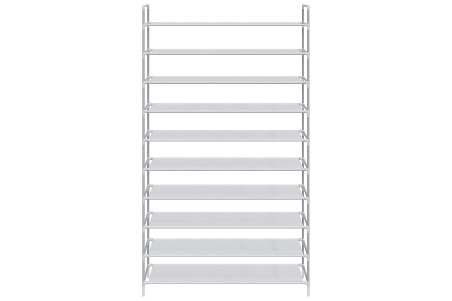 Vidaxl 245631 Shoe Rack With 10 Shelves Metal And Non-woven Fabric Silver-3