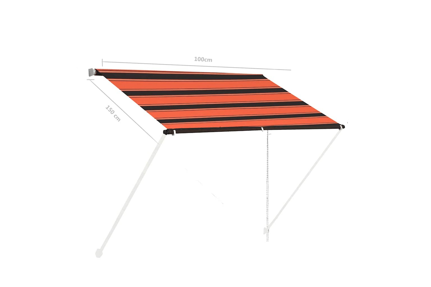 vidaXL 145893 Retractable Awning 100x150cm Orange And Brown-6