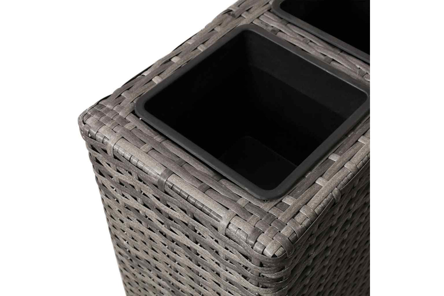 Vidaxl 45426 Garden Raised Bed With 4 Pots Poly Rattan Grey-5