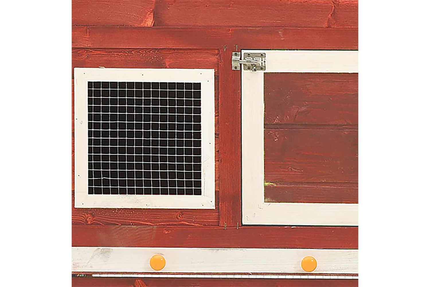 vidaXL 170871 Rabbit Hutch Red And White 140x63x120cm Solid Firwood-6